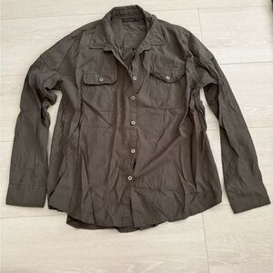 3/$10 Topshop Dark Green Button Down Long Sleeve